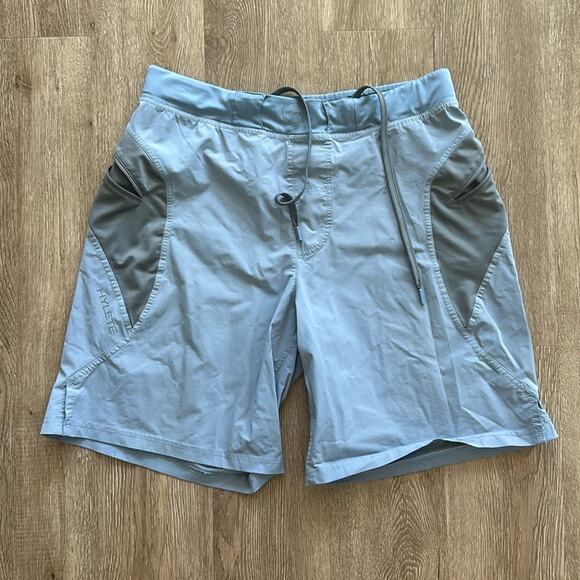Hylete Grey & Blue Helix Athletic 9" Shorts Medium - Picture 1 of 4